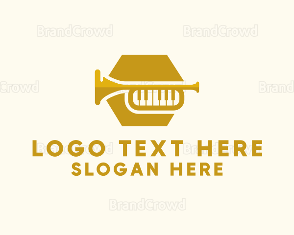 Piano Music Trumpet Logo