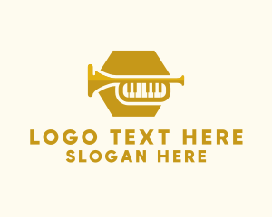 Ska Band - Piano Music Trumpet logo design