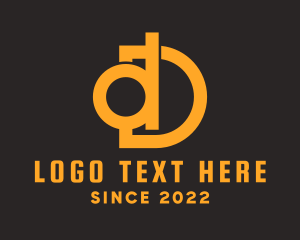 Yellow Letter D logo design