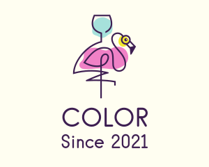 Colorful Flamingo Bar  logo design