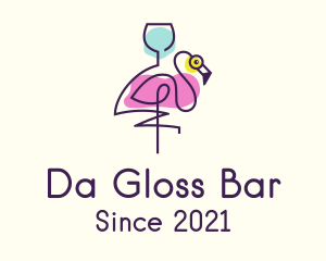 Colorful Flamingo Bar  logo design