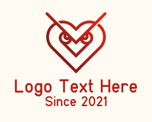 Gift Store - Lovely Heart Owl logo design