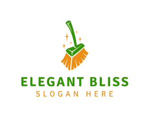 Home Cleaning - Sparkling Cleaning Broom logo design