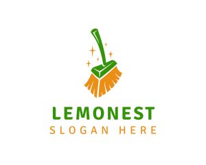 Housekeeping - Sparkling Cleaning Broom logo design