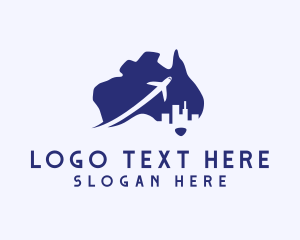 Negative Space - Australia Tour Airplane logo design