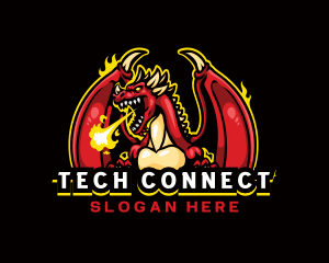 Streamer - Dragon Gaming Beast logo design