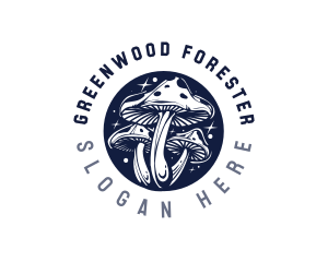 Mushroom Fungi Sparkling logo design