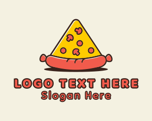 Food Cart - Sausage Pizza Restaurant logo design