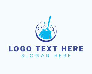 Disinfectant - Broom Cleaning Sweeper logo design