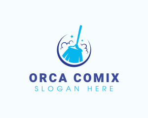 Broom Cleaning Sweeper Logo