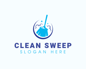 Sweeper - Broom Cleaning Sweeper logo design