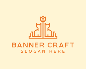 Orange Flower Cat logo design