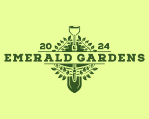 Garden Shovel Vines logo design