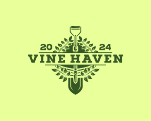 Garden Shovel Vines logo design