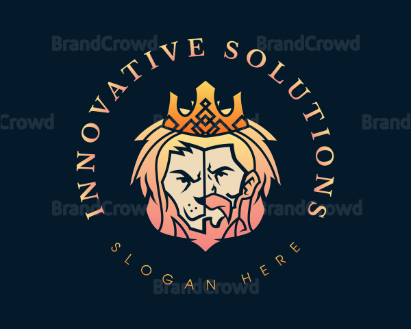 Lion King Crown Gradient Logo