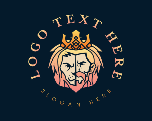 Hunter - Lion King Crown Gradient logo design