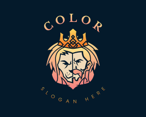 Lion King Crown Gradient Logo