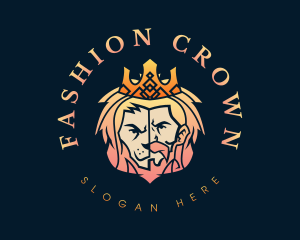 Lion King Crown Gradient logo design