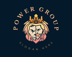 Primal - Lion King Crown Gradient logo design