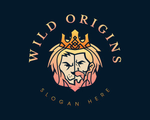 Primal - Lion King Crown Gradient logo design