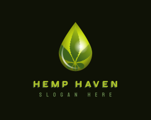 Hemp Oil Droplet logo design