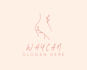 Woman - Minimalist Floral Body logo design