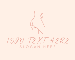 Nude - Minimalist Floral Body logo design