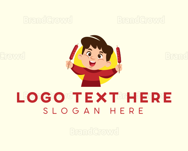 Boy Sausage Hot Dog Logo