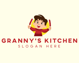 Boy Sausage Hot Dog logo design