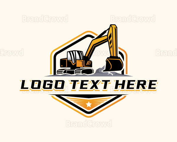 Excavator Mining Construction Logo