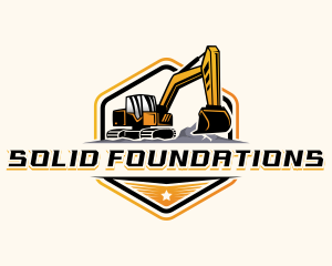 Excavator Mining Construction Logo