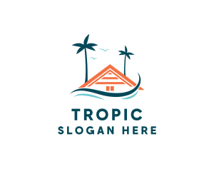 Tropical Tree Beach House logo design