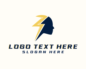 Head - Electric Thunder Human logo design