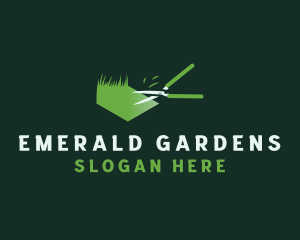 Garden Shears Grass logo design