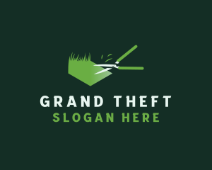 Gardener - Garden Shears Grass logo design