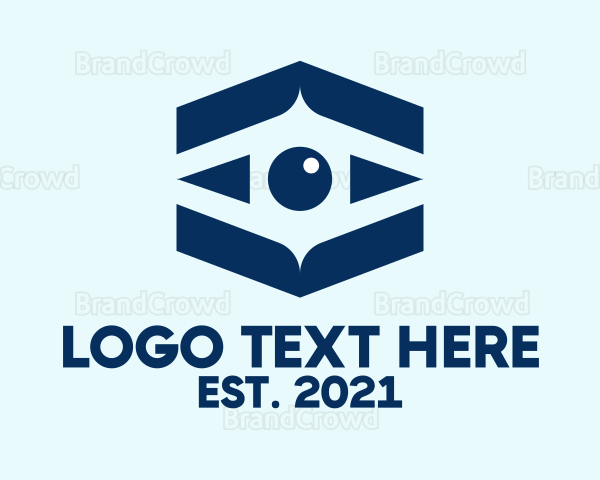 Blue Hexagon Eye Logo