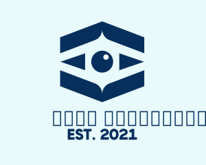 Optometrist - Blue Hexagon Eye logo design