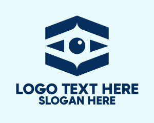 Blue Hexagon Eye  Logo