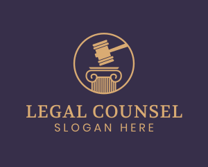 Gold Legal Pillar logo design