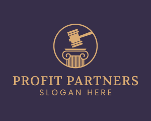 Gold Legal Pillar logo design