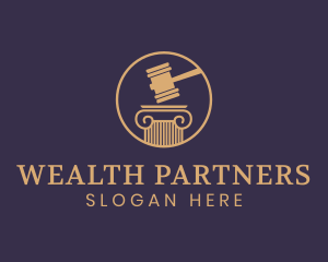 Gold Legal Pillar logo design