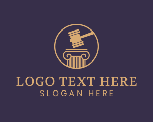 Court - Gold Legal Pillar logo design