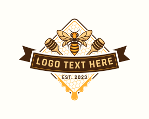 Hive - Organic Honey Bee logo design