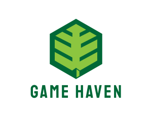 Hybrid - Green Hexagon Leaf logo design