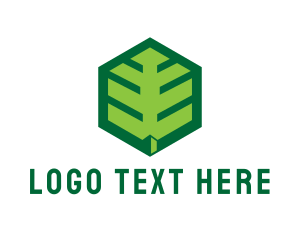 Green Leaf - Green Hexagon Leaf logo design