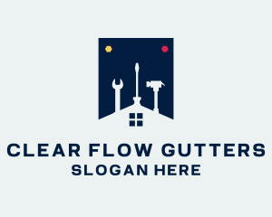 Gutter - House Renovation Maintenance logo design