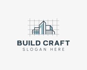 Building Blueprint Construction logo design