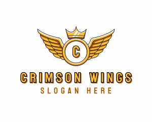 Crown Wings Aviation logo design