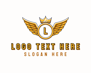 Fly - Crown Wings Aviation logo design