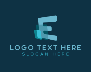 Media - Geometric Square Technology Letter E logo design